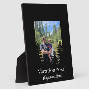 Minimalistische Kiefernbaum-Silhouette personalisi Fotoplatte