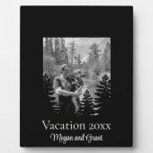 Minimalistische Kiefernbaum-Silhouette personalisi Fotoplatte (Vorderseite)