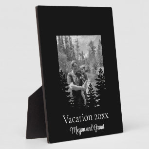 Minimalistische Kiefernbaum-Silhouette personalisi Fotoplatte