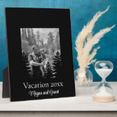 Minimalistische Kiefernbaum-Silhouette personalisi Fotoplatte (Seite)