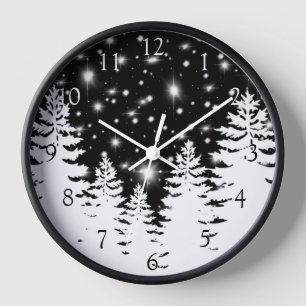 Minimalistische Kiefernbaum-Silhouette personalisi Uhr