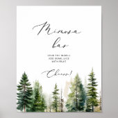 Minimalistische Kiefernbäume Mimosa Bar Poster (Vorne)