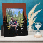 Minimalistische Kiefernlinie zeichnend braune Sien Fotoplatte (Seite)