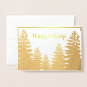 Minimalistische Kiefernwald-Silhouette Folienkarte (Vorderseite mit Umschlag)