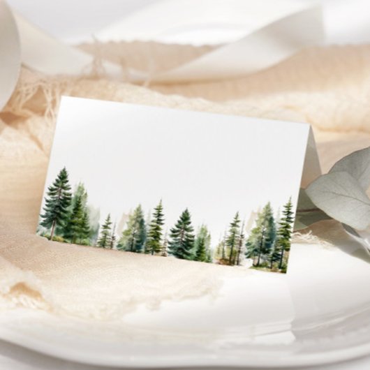 Minimalistische Kiefernwälder Hochzeiten Platzkart