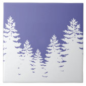 Minimalistische Kiefernwälder Silhouette Fliese (Vorderseite)