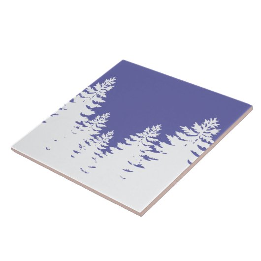 Minimalistische Kiefernwälder Silhouette Fliese (Seite)