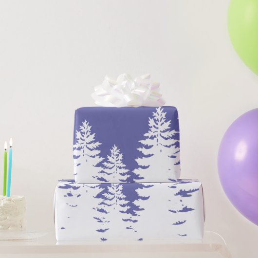 Minimalistische Kiefernwälder Silhouette Geschenkpapier (Partygeschenke)