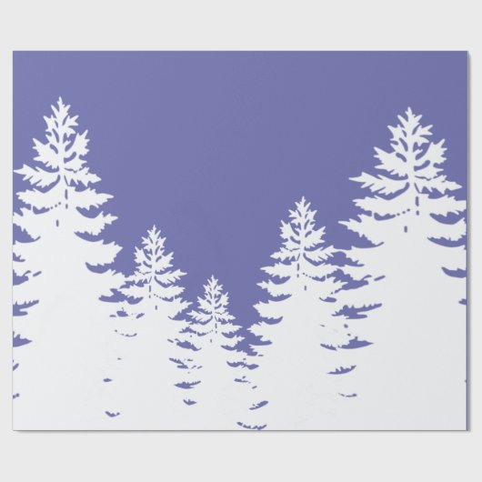 Minimalistische Kiefernwälder Silhouette Geschenkpapier (Flach)