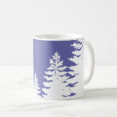Minimalistische Kiefernwälder Silhouette Kaffeetasse (VorderseiteRechts)