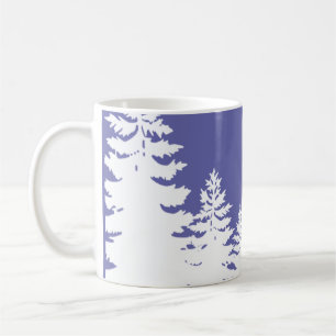 Minimalistische Kiefernwälder Silhouette Kaffeetasse