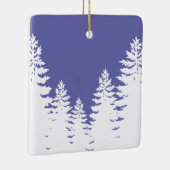 Minimalistische Kiefernwälder Silhouette Keramikornament (Rechts)