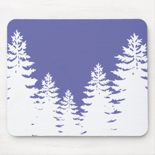 Minimalistische Kiefernwälder Silhouette Mousepad (Vorne)