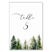 Minimalistische Kiefernwälder Tischnummer (Rückseite)