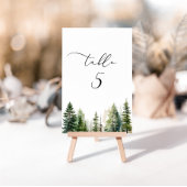 Minimalistische Kiefernwälder Tischnummer