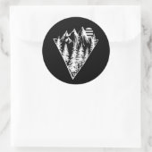 Minimalistische Kiefernwaldszene Runder Aufkleber (Tasche)