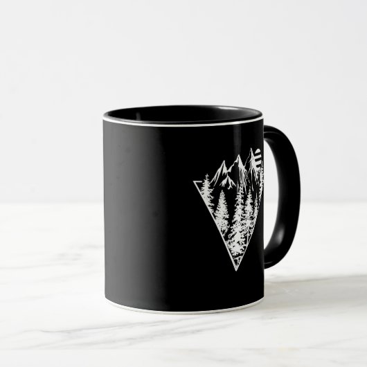 Minimalistische Kiefernwaldszene Tasse (VorderseiteRechts)