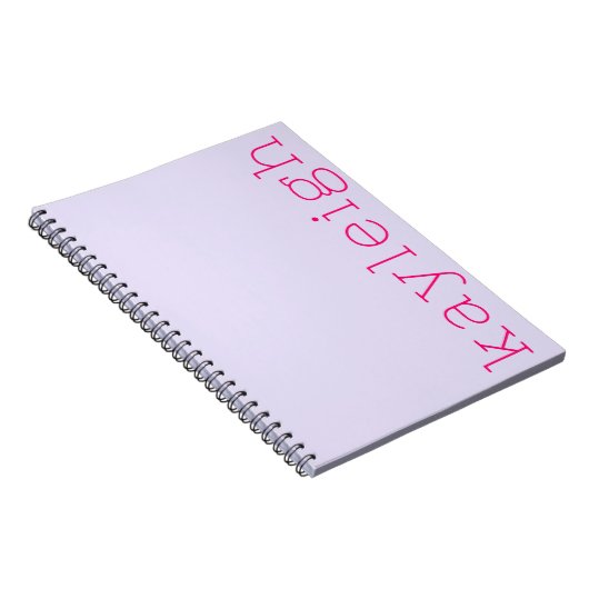 Minimalistische Kinder Name Lilac Hot Pink Notizblock (Rechte Seite)