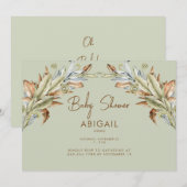 Minimalistische Kinderdusche Einladung (Vorne/Hinten)