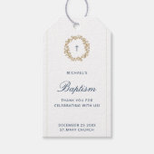 Minimalistische Kindertaufe der Marine Geschenkanhänger (Vorderseite)