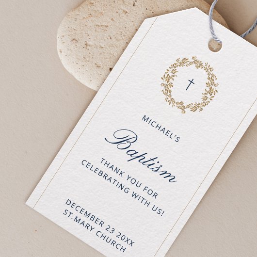 Minimalistische Kindertaufe der Marine Geschenkanhänger