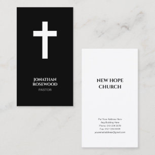 Minimalistische Kirche   Pastor und Ministerium fü Visitenkarte