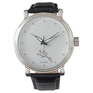 Minimalistische Kirschblüten-Armbanduhr nach Maß Armbanduhr