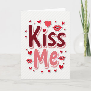 Minimalistische Kiss Me Hearts Karte