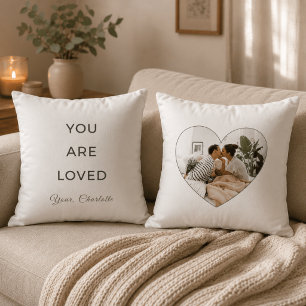 Minimalistische Kissenhülle You Are Loved Neutral Kissen