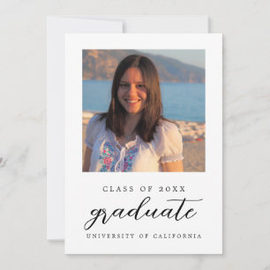 Minimalistische Klasse 1 Foto Abschluss Ankündigun Einladung