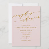 Minimalistische klassische Elegant Rosa Paare Dusc Einladung (Vorderseite)
