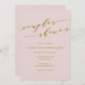 Minimalistische klassische Elegant Rosa Paare Dusc Einladung (Vorne/Hinten)