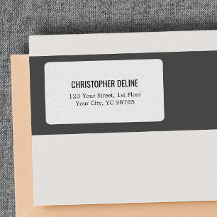 Minimalistische klassische elegante Textur Weiße E Adressaufkleber