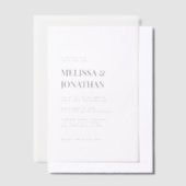 Minimalistische klassische feierliche Hochzeit Pergament Einladungen (Versetzt)