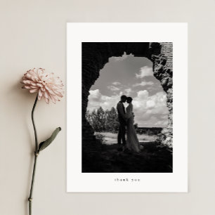 Minimalistische klassische formelle Hochzeitsfotog Dankeskarte