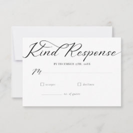 Minimalistische klassische Hochzeit mit einfachem  RSVP Karte