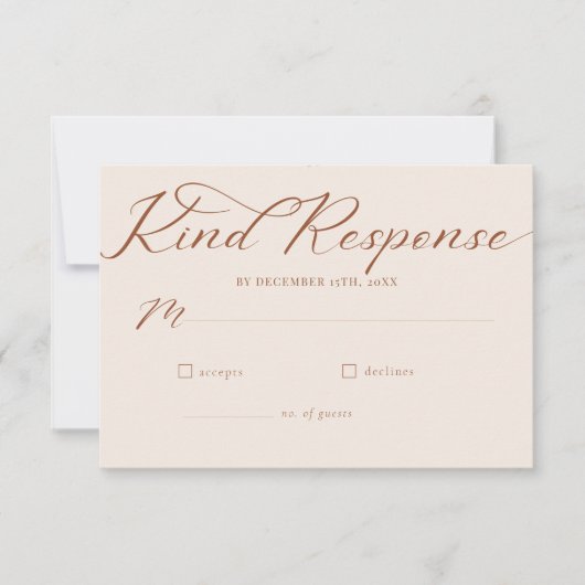 Minimalistische klassische Hochzeit mit einfachem  RSVP Karte (Vorderseite)