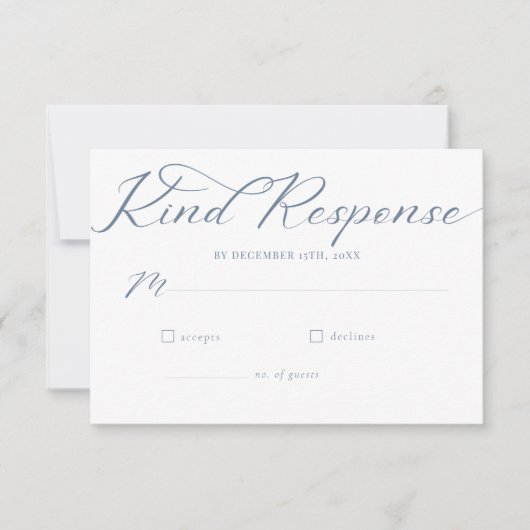 Minimalistische klassische Hochzeit mit einfachem RSVP Karte (Vorderseite)