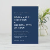 Minimalistische klassische Hochzeitseinladung Einladung (Stehend Vorderseite)