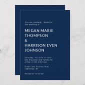 Minimalistische klassische Hochzeitseinladung Einladung (Vorne/Hinten)