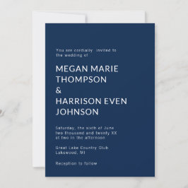 Minimalistische klassische Hochzeitseinladung Einladung