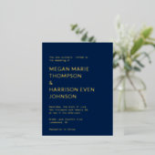 Minimalistische klassische Hochzeitseinladung Folie Einladungspostkarte (Stehend vorne)