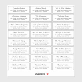 Minimalistische klassische Hochzeitsgast-Adresseti Aufkleber