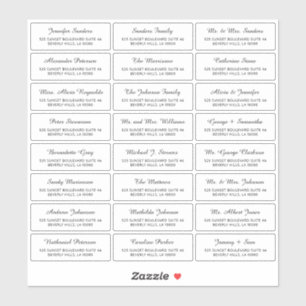 Minimalistische klassische Hochzeitsgast-Adresseti Aufkleber