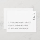 Minimalistische klassische Hochzeitsgeschenke zum Begleitkarte (Vorne/Hinten)