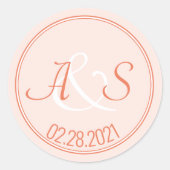 Minimalistische klassische Hochzeitstiege und Datu Runder Aufkleber (Vorderseite)