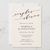 Minimalistische klassische Ivory Cream Couples Dus Einladung (Vorderseite)