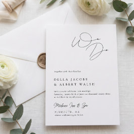 Minimalistische klassische Kalligrafie Schwarz-wei Einladung