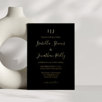 Minimalistische klassische Monogramm-Hochzeit Schw