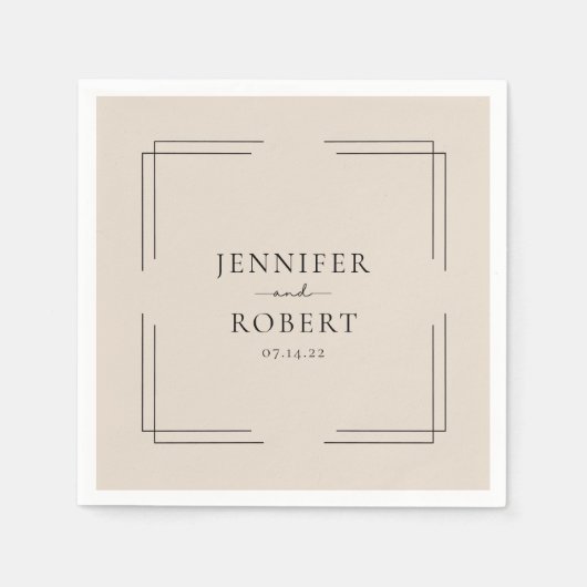 Minimalistische, klassische, neutrale Lichtbeige Serviette (Vorderseite)